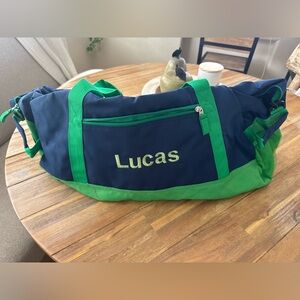 Navy and Green Kids Duffel Bag